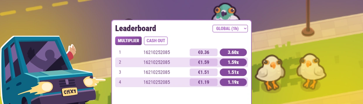 Chicken X & Friends Slot Leaderboard.
